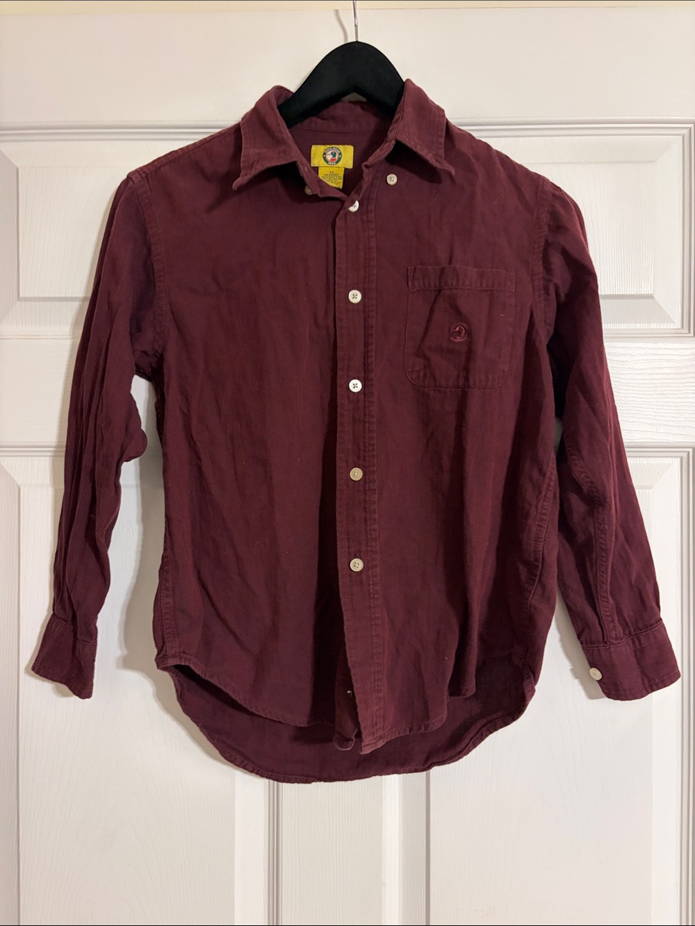 Duck Head Boys Maroon Burgundy Long Sleeve Button Down Shirt Kids Size Medium
